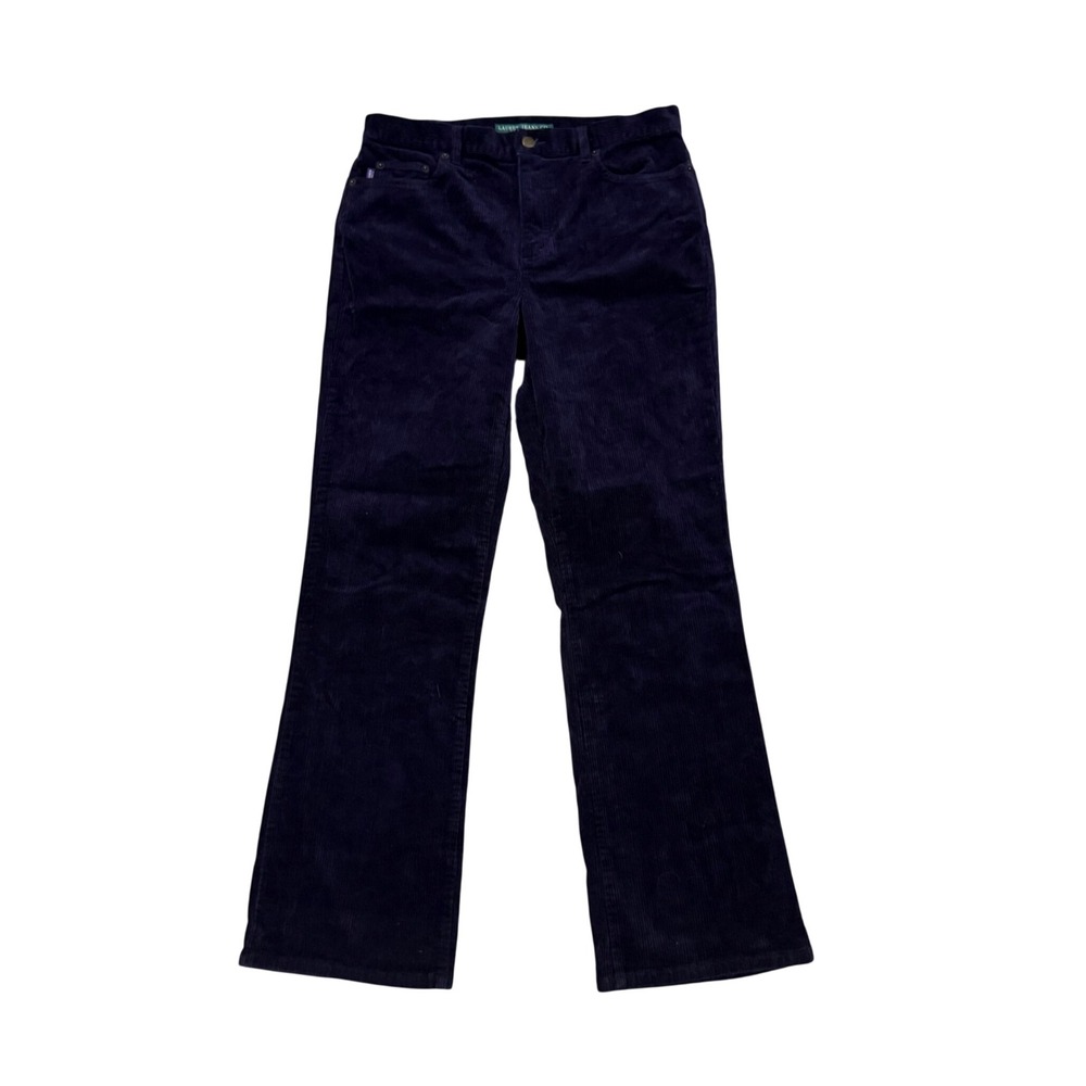 Lauren Ralph Lauren Navy Blue Corduroy Pants Womens 10 Straight Leg Stretch